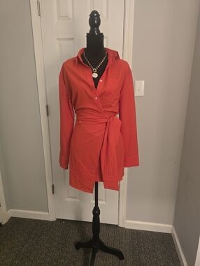Chic Red Wrap Mini Dress